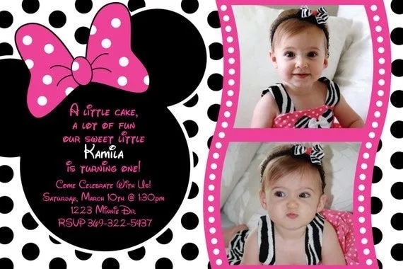 Rosa y negro lunares Minnie Mouse por HeathersCreations11 en Etsy Rosa y negro lunares Minnie Mouse por HeathersCreations11 en Etsy