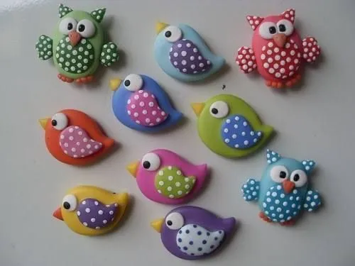 miniaturas apliques buhos y pajaritos porcelana fria x10 u ... miniaturas apliques buhos y pajaritos porcelana fria x10 u ...