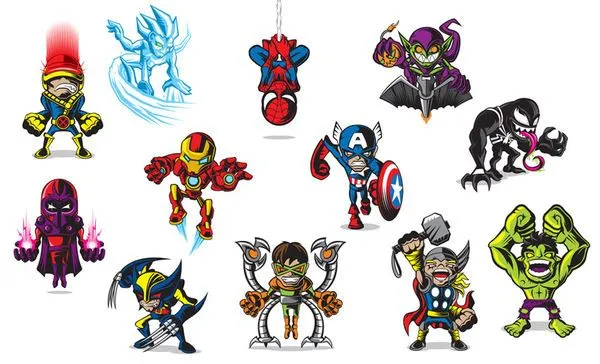 Miniature Superhero Art : marvel mini