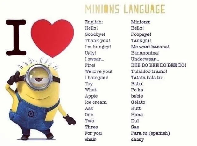 Minion lenguaje | 〽Minions⚠ | Pinterest