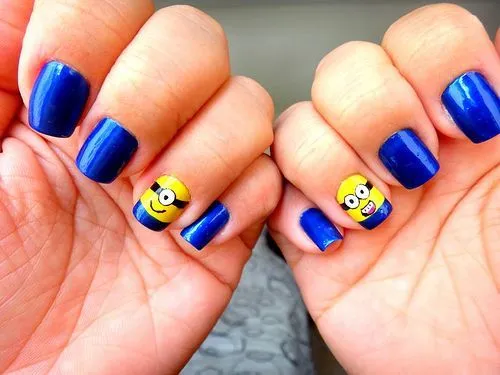 Minion Nails en Pinterest | Disney Nails, Halloween Nail Art y ...