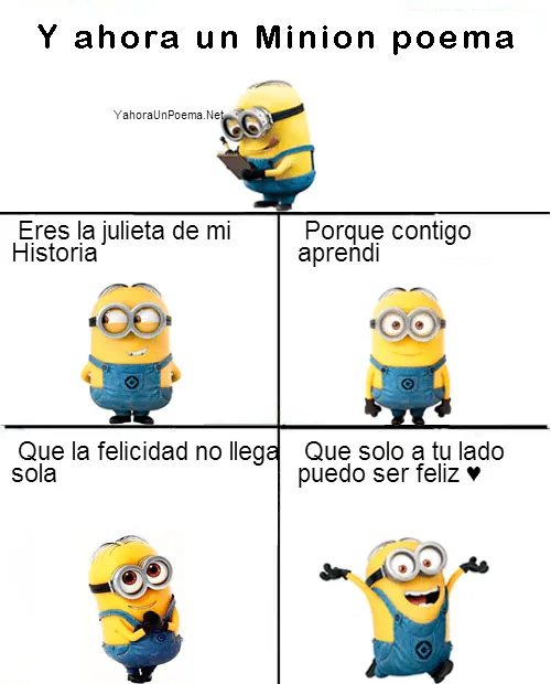 Y ahora un Minion Poema De Amor ♥ - Imágenes con Frases para ... Y ahora un Minion Poema De Amor ♥ - Imágenes con Frases para ...