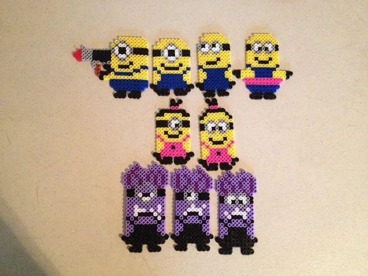Minions made from Hama Beads, great holiday activity for the kids ... Minions made from Hama Beads, great holiday activity for the kids ...