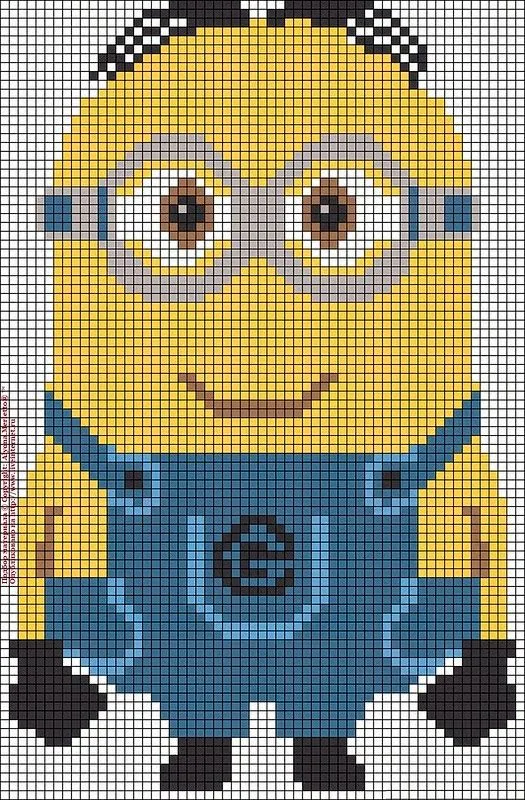 Muchos Minions en punto de cruz con gráficos ~ Solountip.com