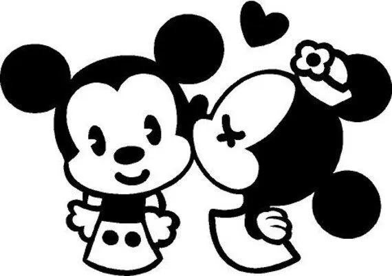 Minnie Kissing Mickey Cutie Car Decal Automobile Vinyl