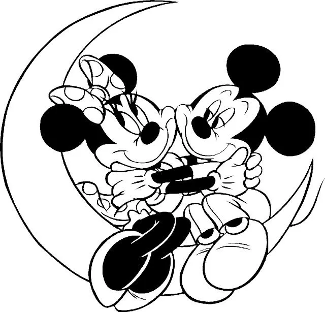 Minnie y Mickey para pintar - Imagui