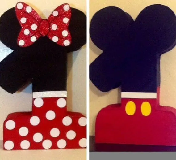Minnie mouse and mickey piñatas. 2 piñatas number 1 by aldimyshop