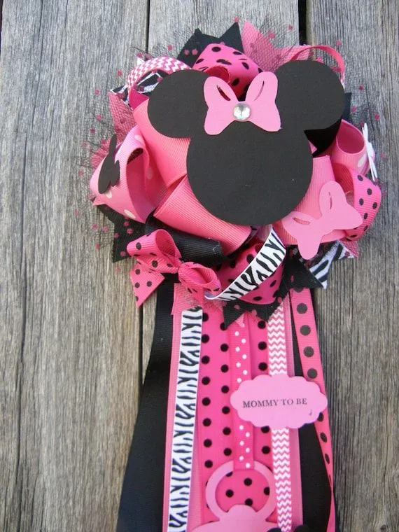 Minnie Mouse baby shower corsage minnie baby shower por bonbow