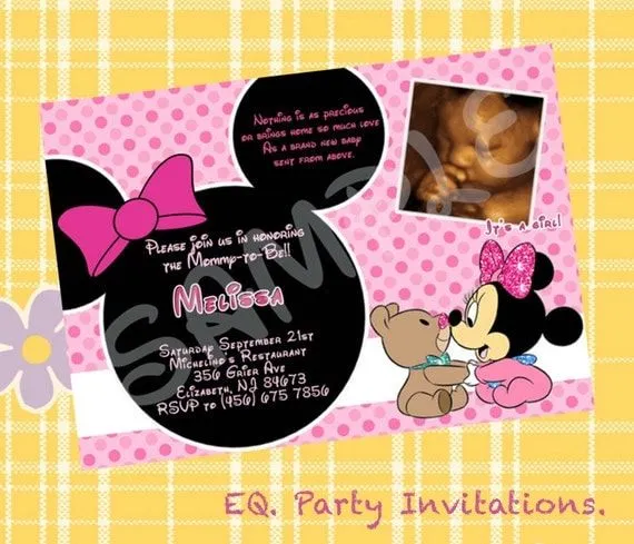 Minnie Mouse Baby shower invitación por EqPartyInvitations en Etsy