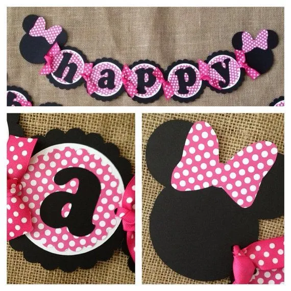 Minnie Mouse Birthday Banner, Minnie Mouse Banner, Minnie Birthday ...