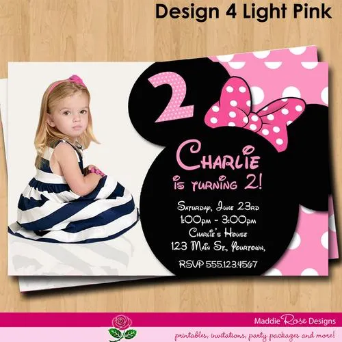 Minnie Mouse Birthday Invitations Personalized | Drevio ...