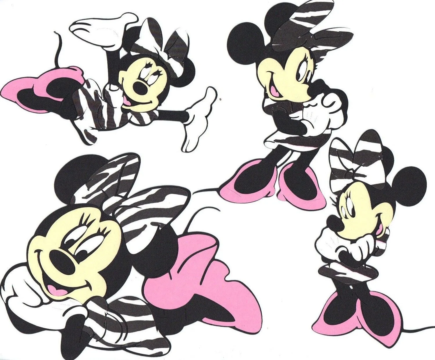 Minnie Mouse Die Cuts with Zebra Dress Set by Kustomcardsandmore Minnie Mouse Die Cuts with Zebra Dress Set by Kustomcardsandmore