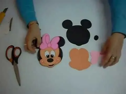 COMO HACER MINNIE MOUSE DE DISNEY EN FOAMY O GOMAEVA CON MOLDES O ...