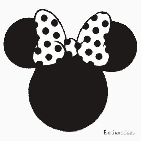 Minnie Mouse Ears with Black & White Spotty Bow" Stickers by ... Minnie Mouse Ears with Black & White Spotty Bow" Stickers by ...