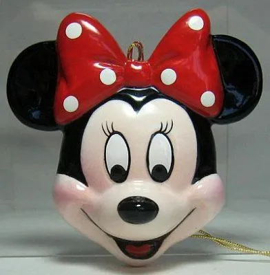 Minnie Mouse face flat ornament from our Schmid Bros collection ... Minnie Mouse face flat ornament from our Schmid Bros collection ...