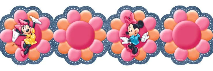 Minnie Mouse Funky Flowers Denim Prepasted Wall Border Shop for ... Minnie Mouse Funky Flowers Denim Prepasted Wall Border Shop for ...