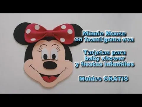Minnie Mouse en Goma Eva Foami para tarjetas baby shower fiestas ...