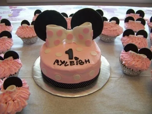 Minnie Mouse inspired Fondant Cake Toppers by 1STOPPARTY on Etsy