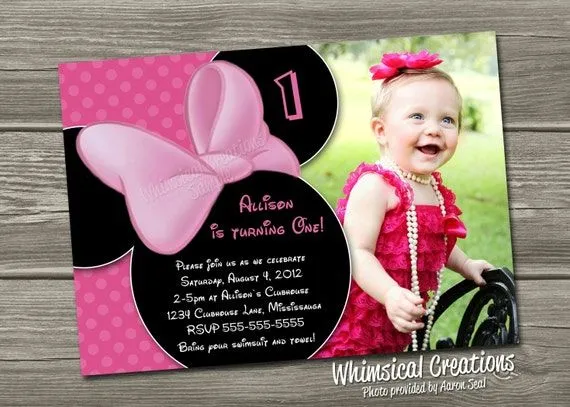 Minnie Mouse invitación del cumpleaños por WhimsicalCreationsPC Minnie Mouse invitación del cumpleaños por WhimsicalCreationsPC