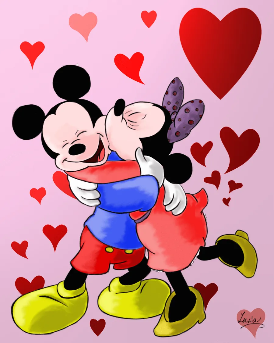 Minnie Mouse Kissing Mickey by danidarko96 on DeviantArt