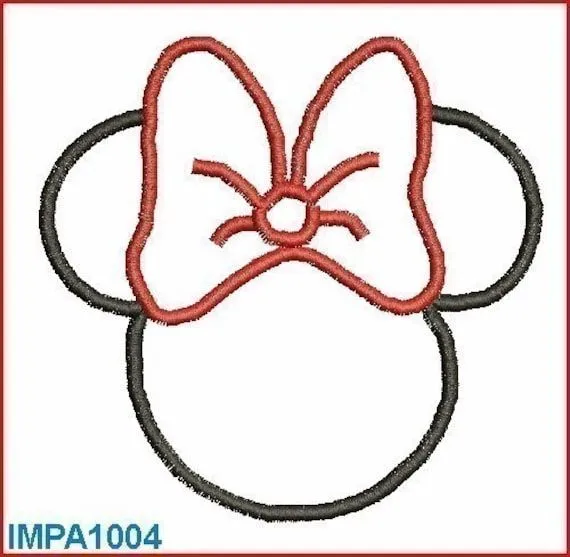 Minnie Mouse Parts Silhouette Head Digitized by mysewcuteboutique Minnie Mouse Parts Silhouette Head Digitized by mysewcuteboutique
