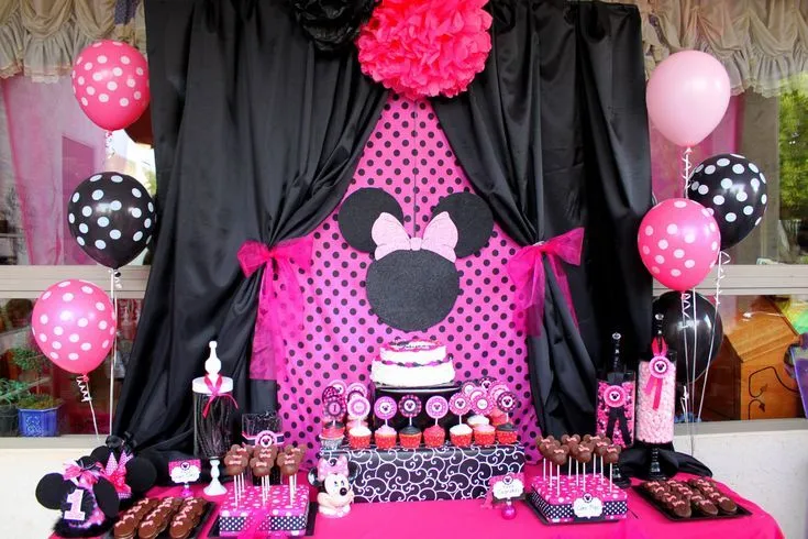 MINNIE MOUSE Party Printables- Complete Package Black And Pink ...