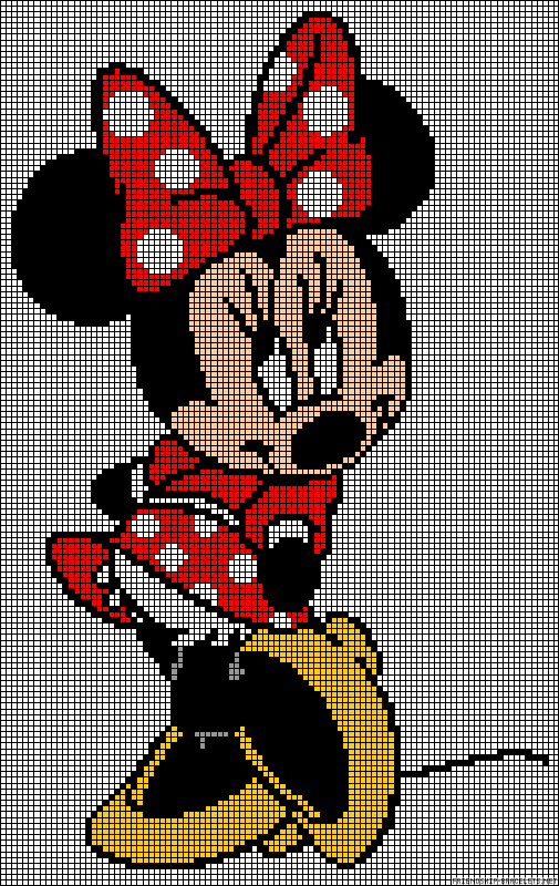 Minnie Mouse perler bead pattern | Cross stitch awesomeness ... Minnie Mouse perler bead pattern | Cross stitch awesomeness ...