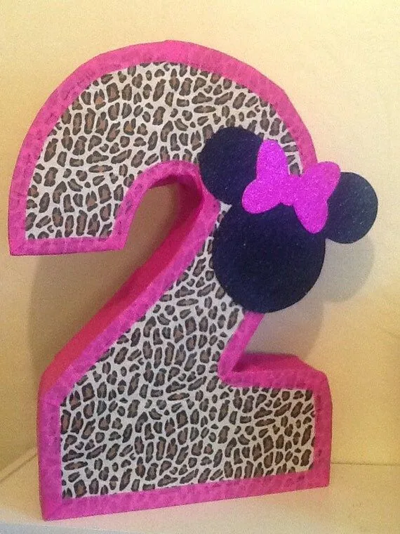Minnie mouse piñata. Piñata de leopardo. Animal por aldimyshop