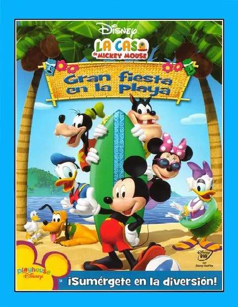 la casa de mickey mouse Gran fiesta en la playa