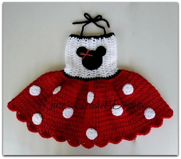 Minnie Mouse RED Polka Dots Crocheted Dress | Vestidos De Bebé ... Minnie Mouse RED Polka Dots Crocheted Dress | Vestidos De Bebé ...