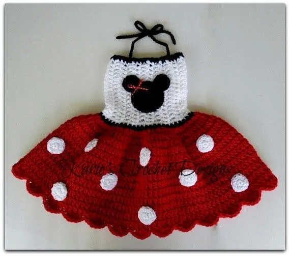 Minnie Mouse rojo lunares vestido de por KariesCrochetDesigns Minnie Mouse rojo lunares vestido de por KariesCrochetDesigns