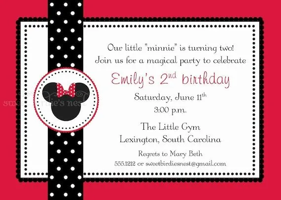 Minnie Mouse Silhouette Party Invitation by sweetbirdiesnest Minnie Mouse Silhouette Party Invitation by sweetbirdiesnest
