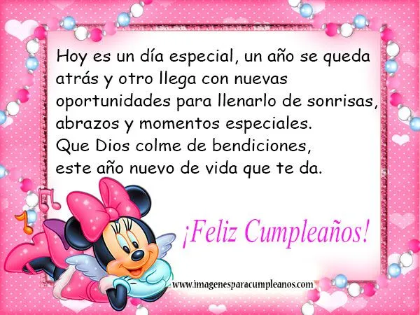 Minnie mouse | Tarjeta con Mensaje de Cumpleaños - ツ Imagenes y ...