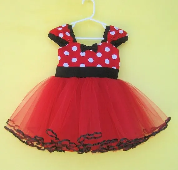 MINNIE MOUSE vestido tutú partido en rojo por loverdoversclothing MINNIE MOUSE vestido tutú partido en rojo por loverdoversclothing