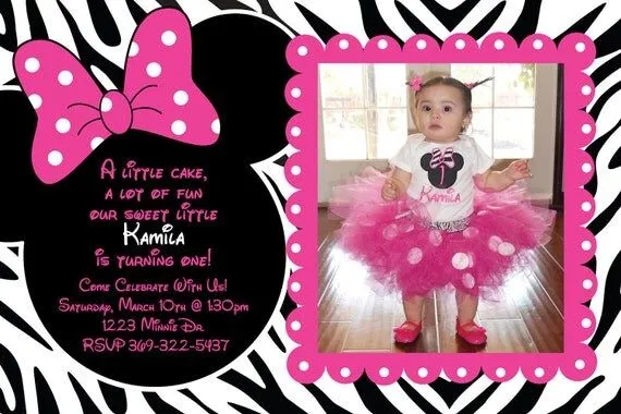 Minnie Mouse Zebra Birthday Party Custom by HeathersCreations11