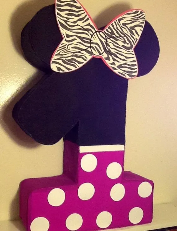 Minnie mouse zebra pinata. Minnie mouse animal print by aldimyshop