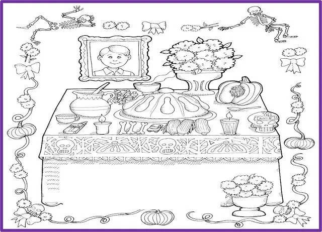 Con mirada de niños: Imágenes para colorear para día de muertos Con mirada de niños: Imágenes para colorear para día de muertos