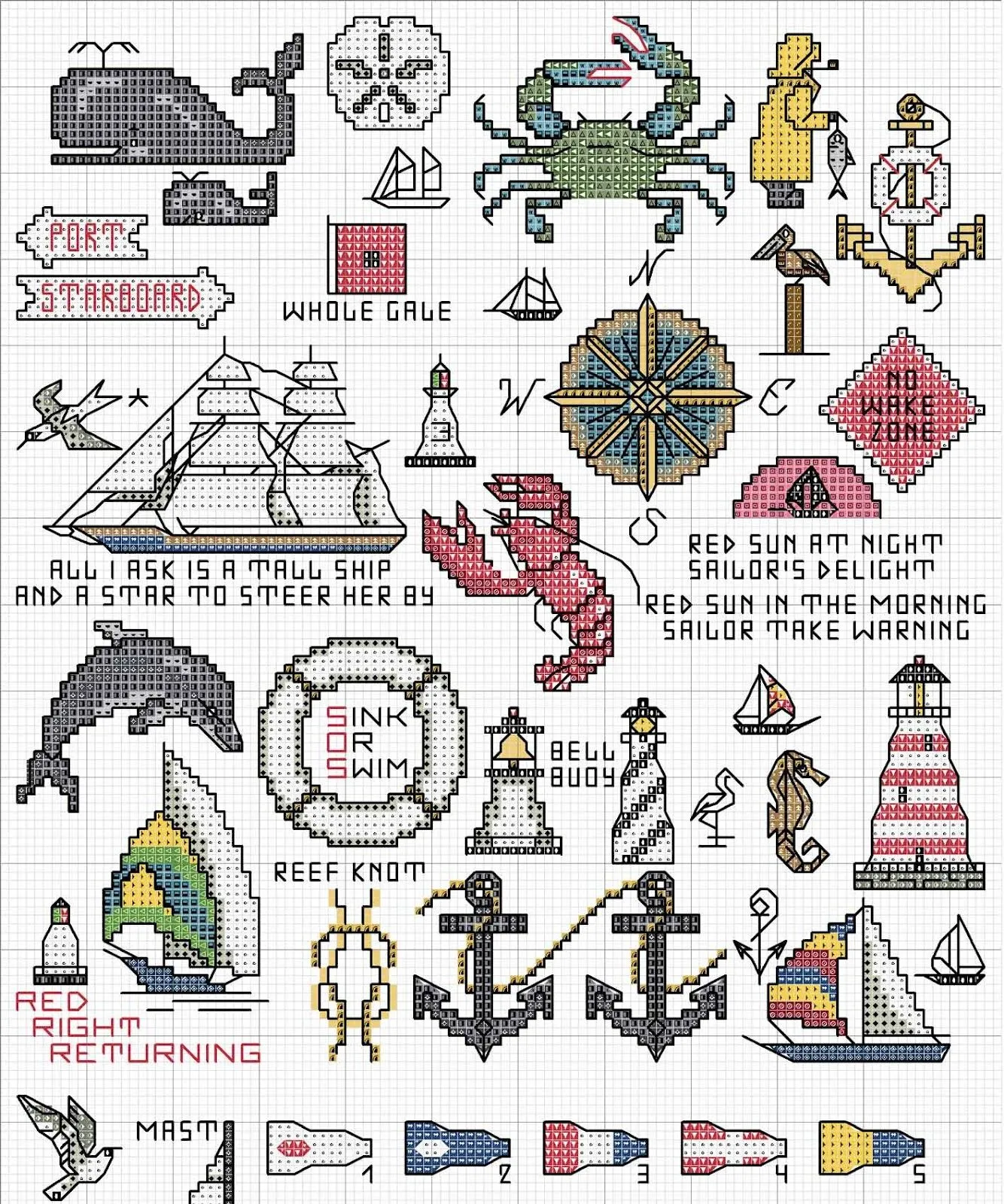 Mire bordados: Motivos marineros