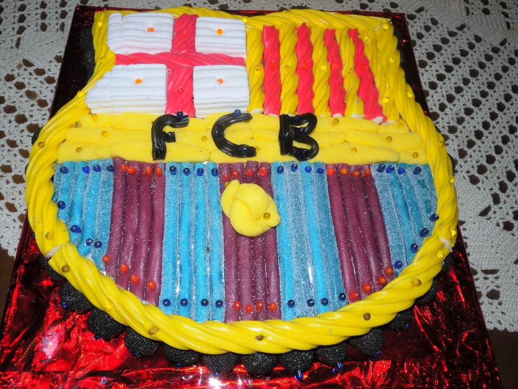 Tarta de chuches del barcelona - Imagui