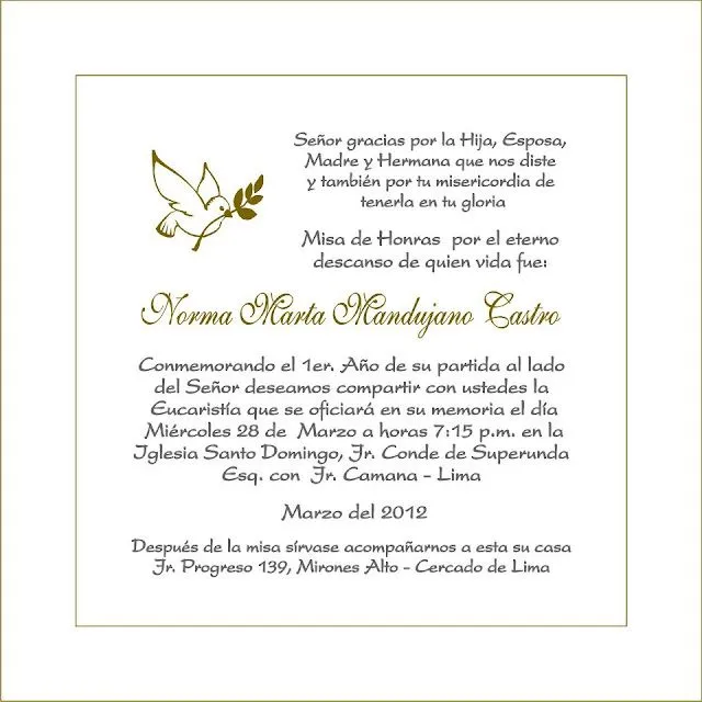 Texto invitaciónes para misa de difuntos - Imagui Texto invitaciónes para misa de difuntos - Imagui