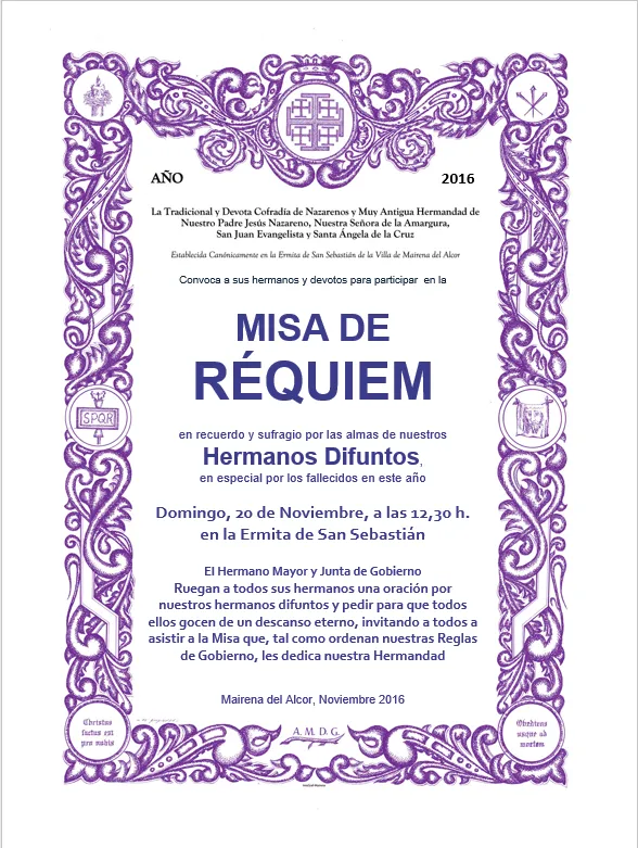 MISA DE REQUIEM – Hermandad de Jesús Nazareno MISA DE REQUIEM – Hermandad de Jesús Nazareno