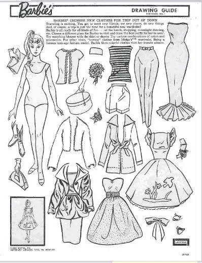 Miss Missy Paper Dolls: vintage Barbie Drawing Guide Portfolio