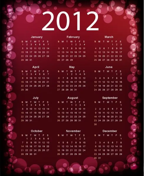 Calendario 2012 por semanas - Imagui