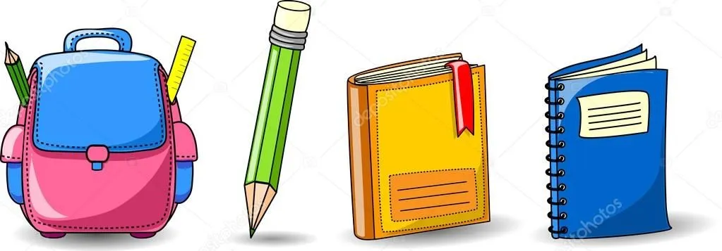 Mochilas, lápices, libros, cuadernos de dibujos animados — Vector ... Mochilas, lápices, libros, cuadernos de dibujos animados — Vector ...
