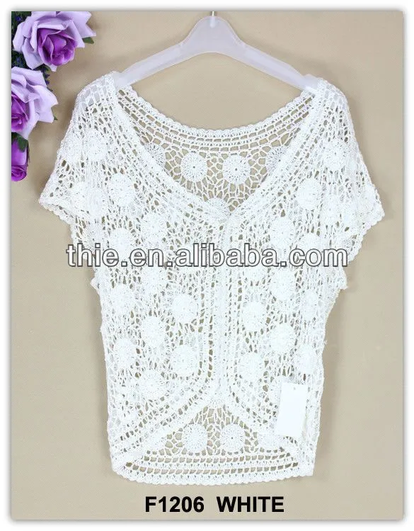 Moda 2013 / batwing manga diseño de las señoras crochet blusas ...