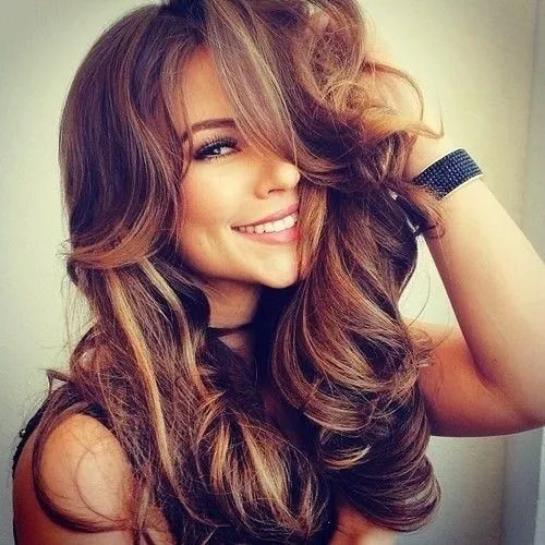 Moda Cabellos: Reflejos o iluminación en el cabello oscuro - 2015