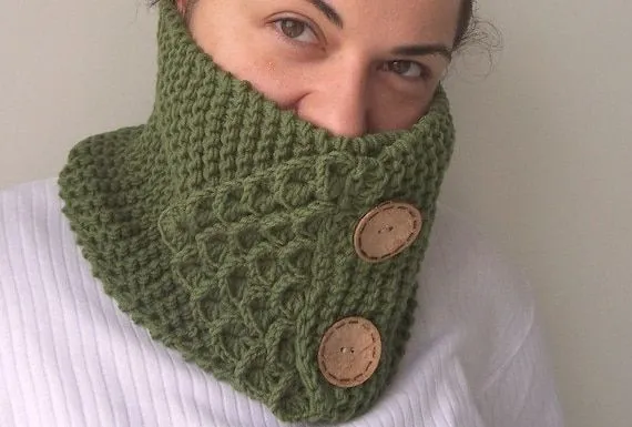 Moda tejer cuello calentador-mujeres bufanda a mano por Ebruk