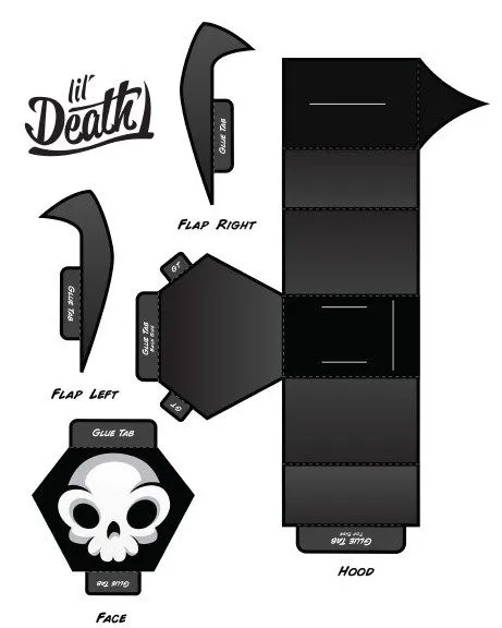 Modelo para armar calavera de la muerte | Material Educativo