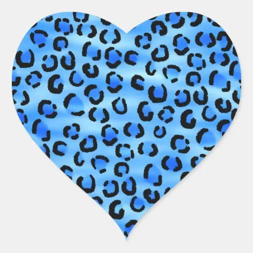 Modelo azul del estampado leopardo calcomanías corazones | Zazzle Modelo azul del estampado leopardo calcomanías corazones | Zazzle