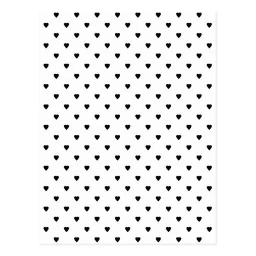 Modelo blanco y negro de los corazones tarjeta postal | Zazzle